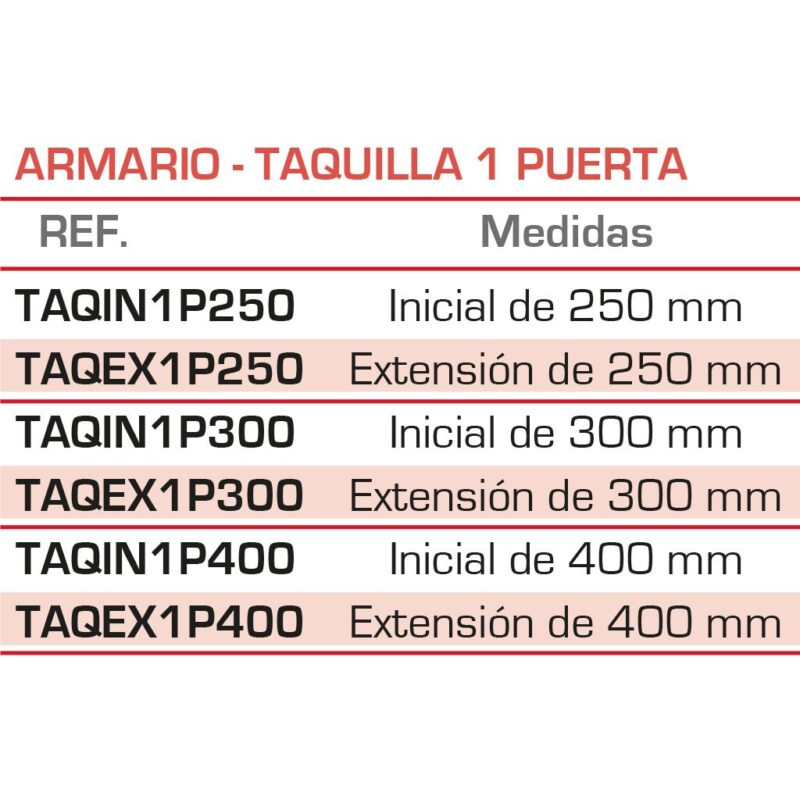 ARMARIO-TAQUILLA 1 PUERTA - Imagen 2